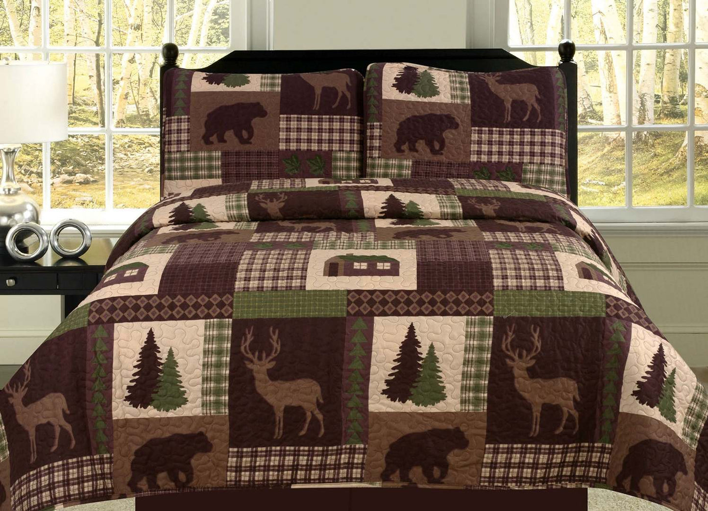 Deer And Bear CLM0110114B Quilt Bedding Set