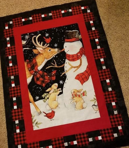 Deer And Snowman CLT0111132H Quilt Blanket