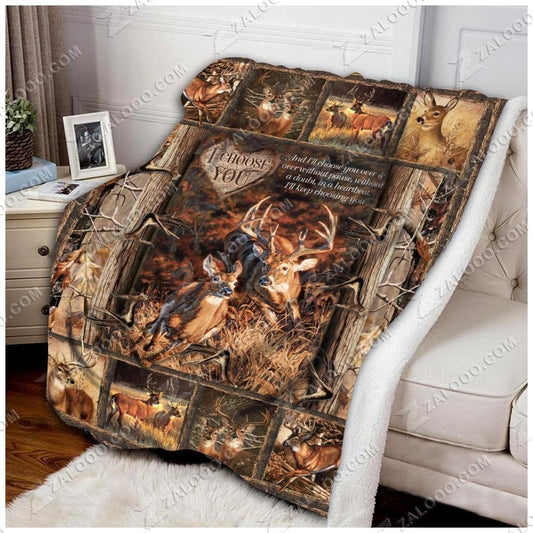 Deer CL270820MDF Sherpa Fleece Blanket