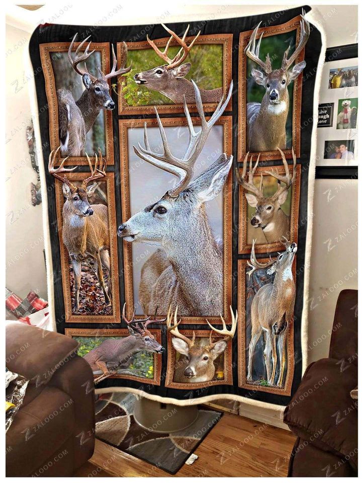 Deer CL280821MDF Sherpa Fleece Blanket