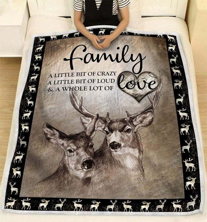 Deer CL280823MDF Sherpa Fleece Blanket