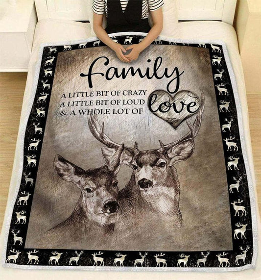 Deer CL280823MDF Sherpa Fleece Blanket