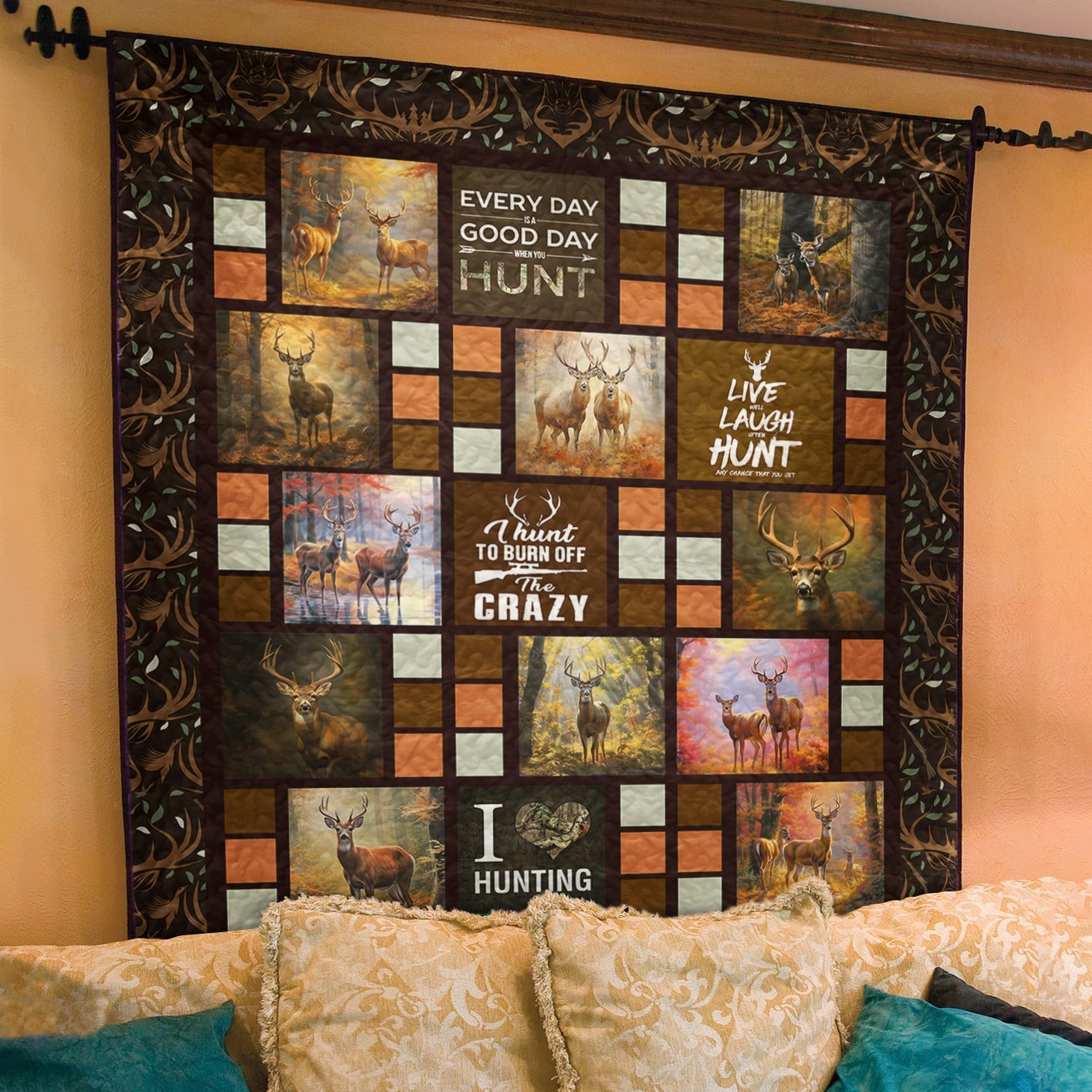 Deer Hunting CLD250677 Art Quilt