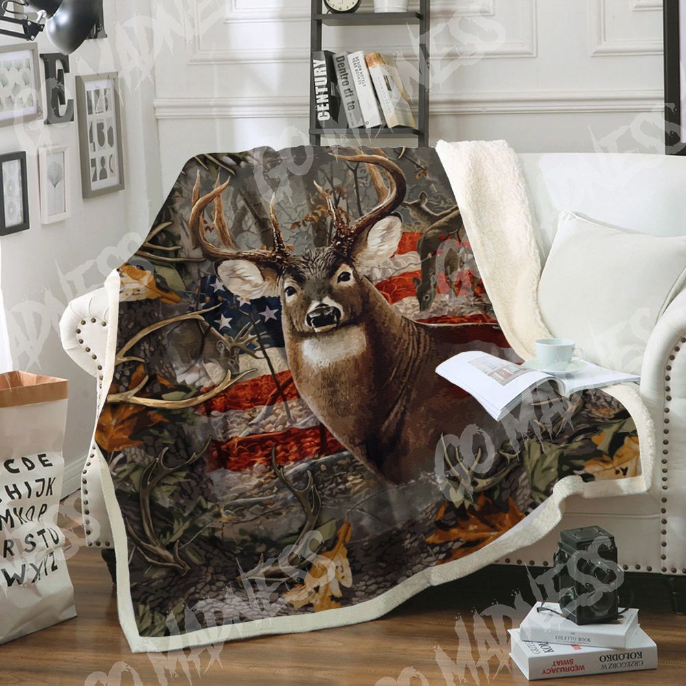 Deer Hunting CLM2210028S Sherpa Fleece Blanket