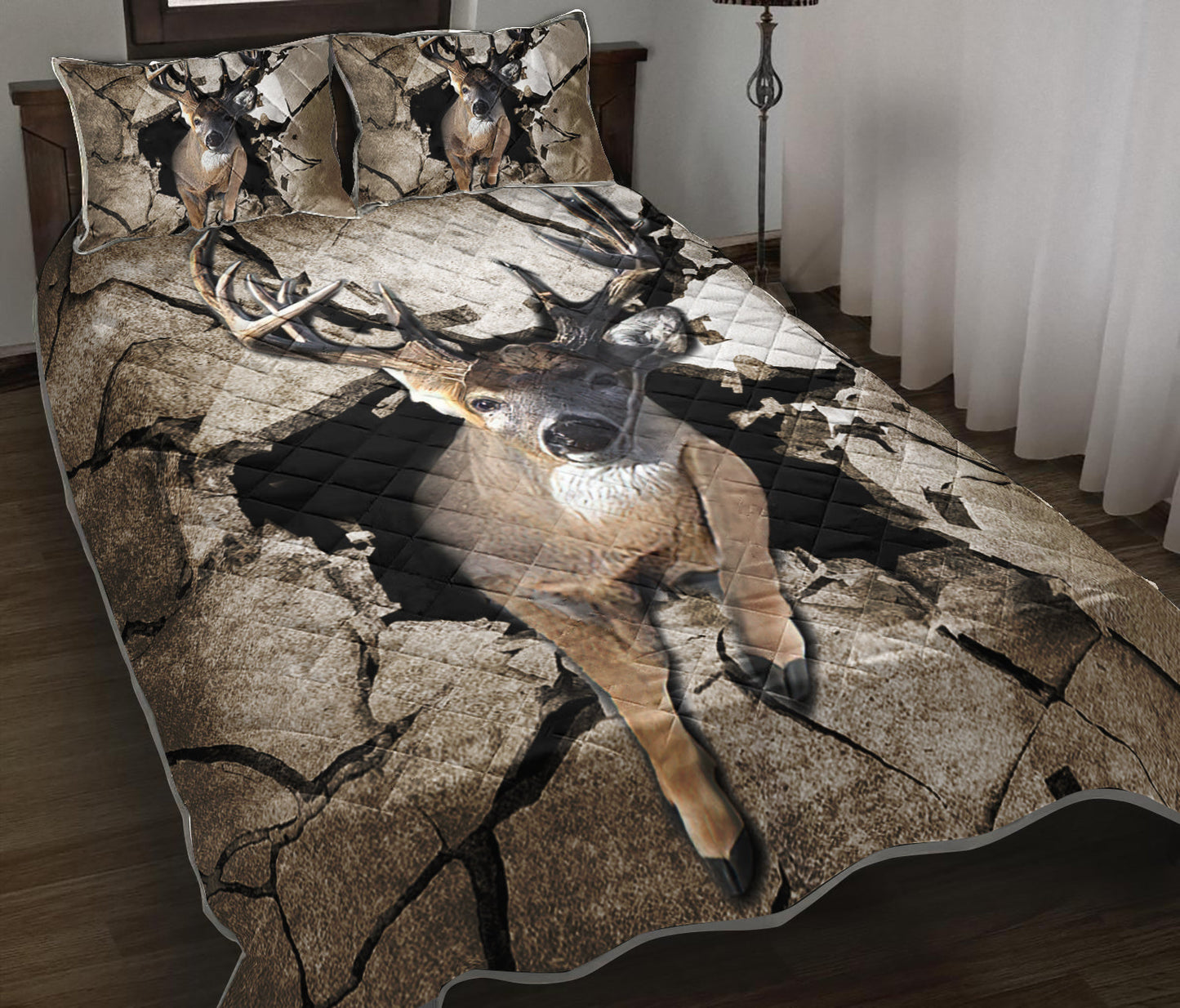 Deer Hunting Quilt Bed Sheet TL180907