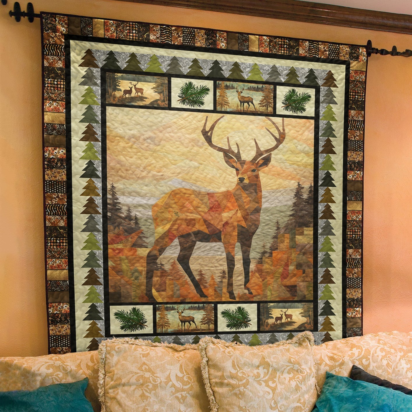 Deer QN250705B Art Quilt