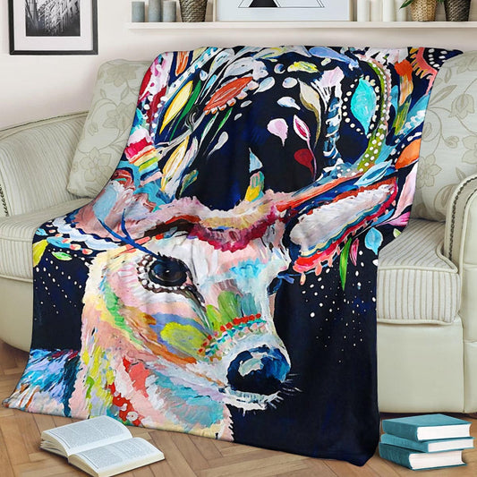 Deer BL160826F Sherpa Fleece Blanket