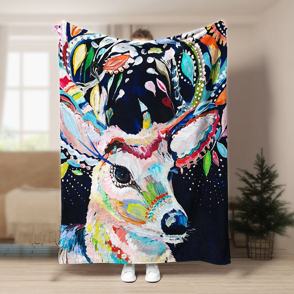 Deer BL160826F Sherpa Fleece Blanket