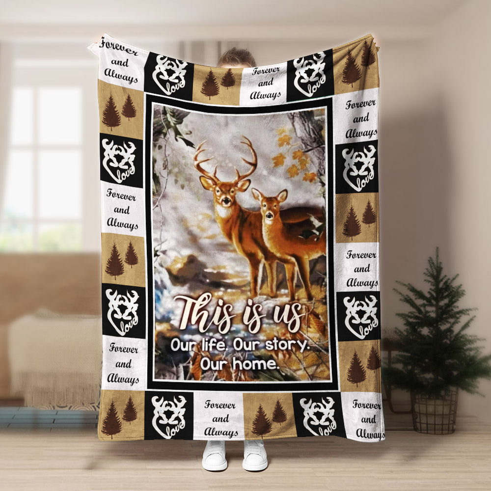 Deer CL260825MDF Sherpa Fleece Blanket
