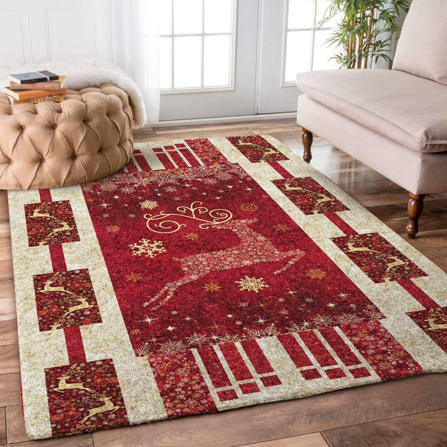Deer Christmas HN2110113R Rug