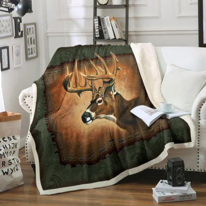 Deer HM040917TT Sherpa Fleece Blanket