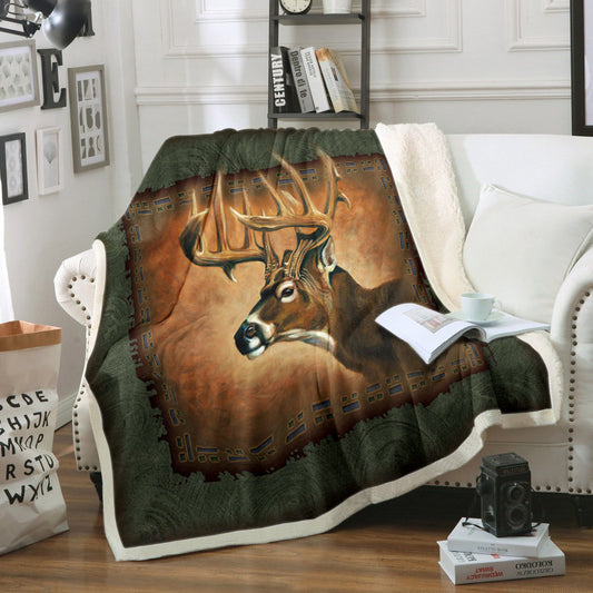 Deer HM040917TT Sherpa Fleece Blanket