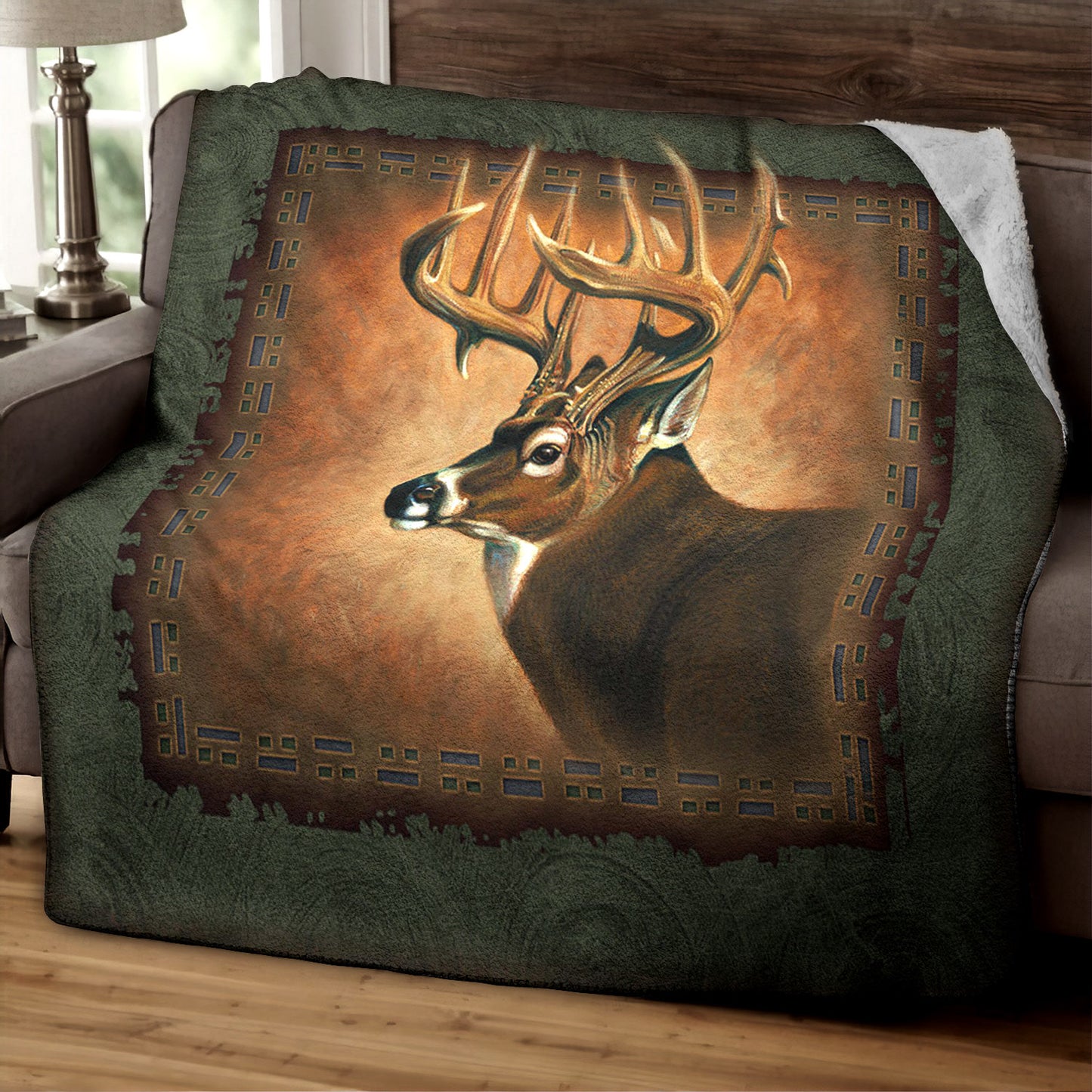 Deer HM040917TT Sherpa Fleece Blanket