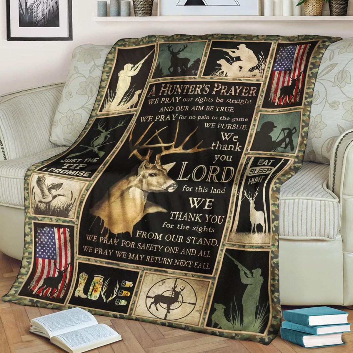 Deer Hunting CL240828MD Sherpa Fleece Blanket