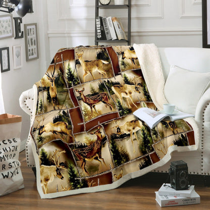 Deer TL230828TT Sherpa Fleece Blanket