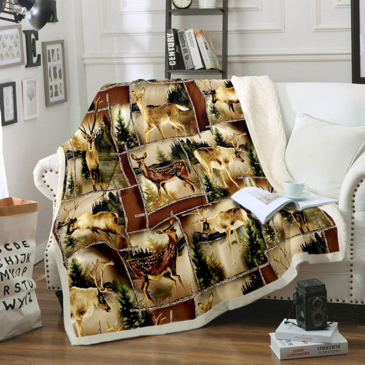 Deer TL230828TT Sherpa Fleece Blanket