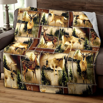 Deer TL230828TT Sherpa Fleece Blanket