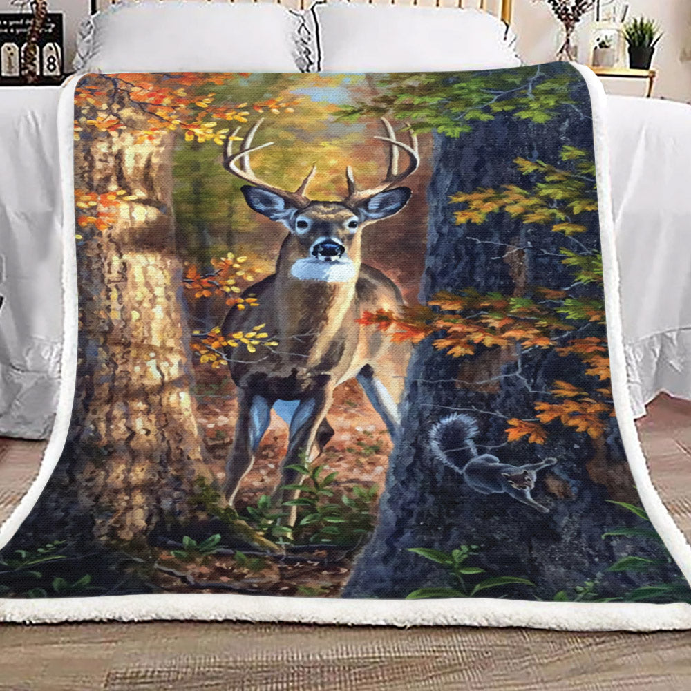 Deer TT0410040TT Sherpa Fleece Blanket