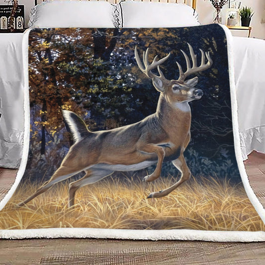 Deer TT0410041TT Sherpa Fleece Blanket