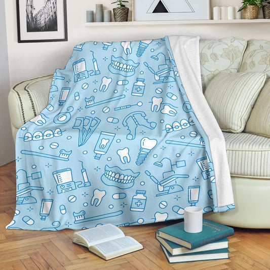 Dental Dentistry Dentist Tooth CL12100359MDF Sherpa Fleece Blanket