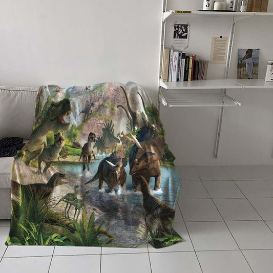 Dinosaur CL140825MD Sherpa Fleece Blanket