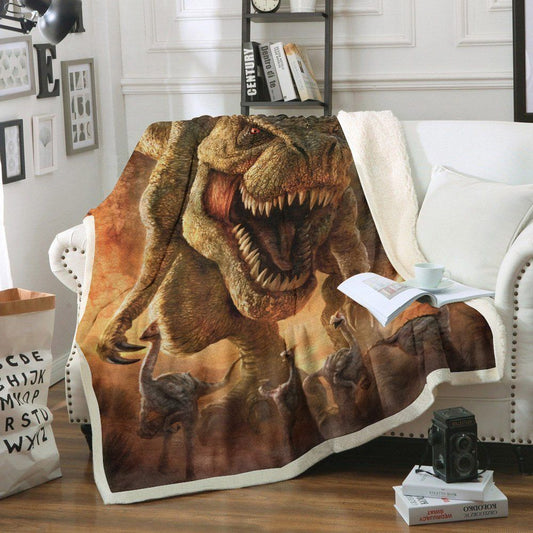 Dinosaur DD240821F Sherpa Fleece Blanket