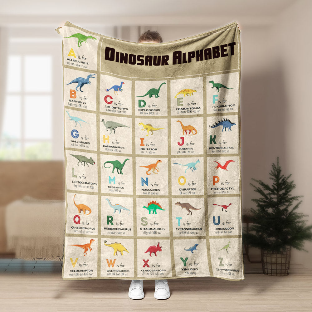 Dinosaur Alphabet CLA21100902F Sherpa Fleece Blanket