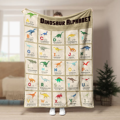 Dinosaur Alphabet CLA21100902F Sherpa Fleece Blanket