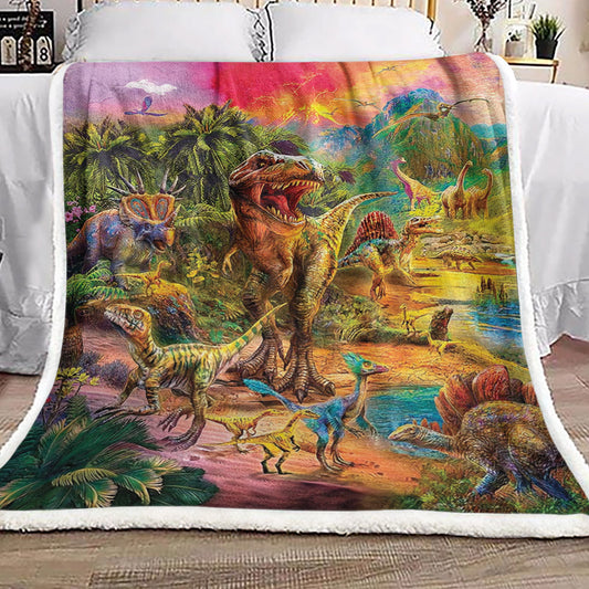 Dinosaur BL190931F Sherpa Fleece Blanket