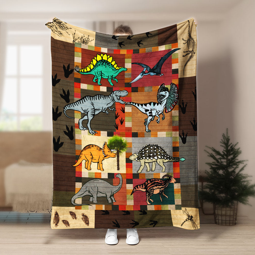 Dinosaur HM0809062TT Sherpa Fleece Blanket
