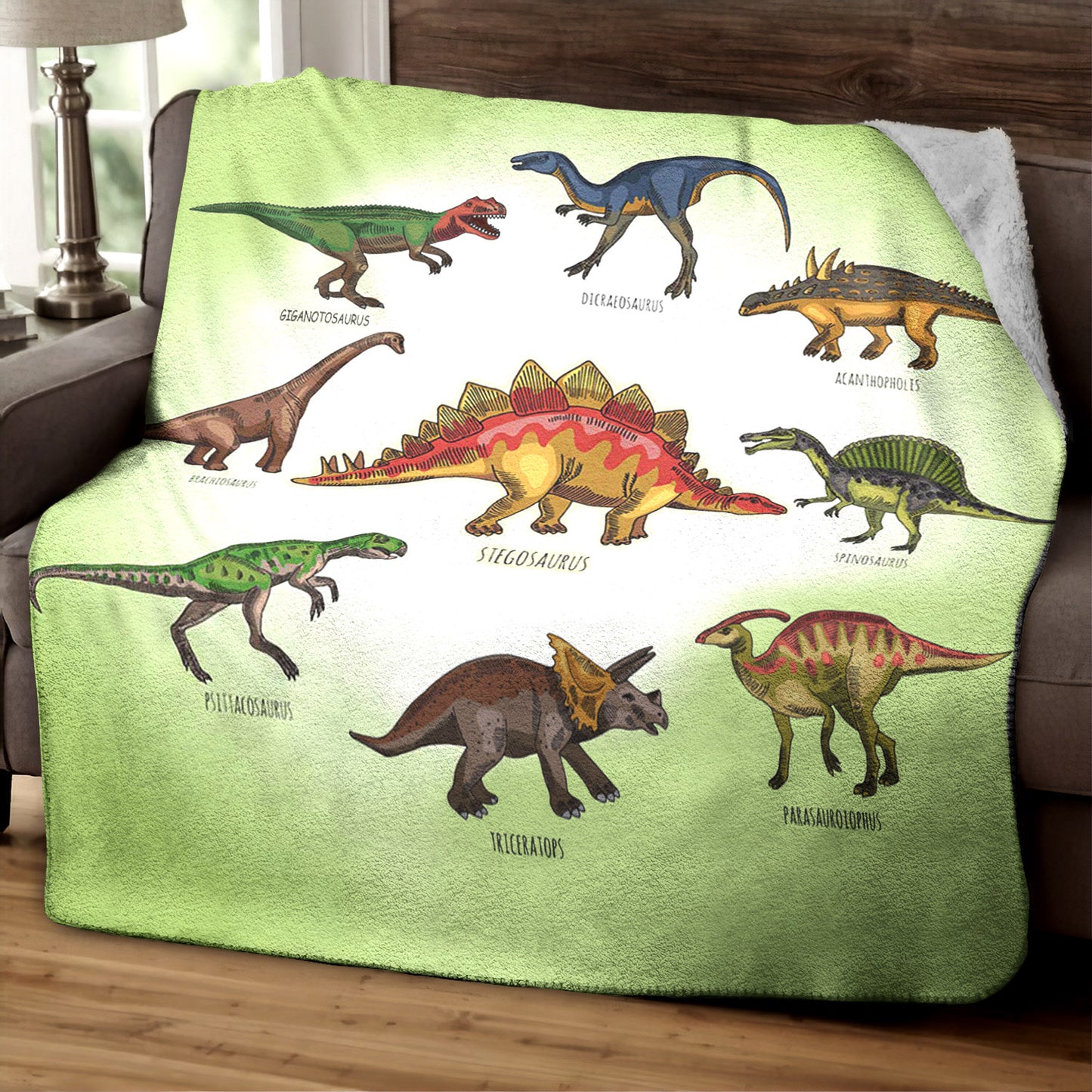 Dinosaur HM270833F Sherpa Fleece Blanket