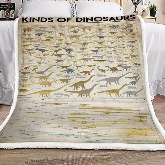 Dinosaur Kinds Of Dinosaurs CL16110116MDF Sherpa Fleece Blanket