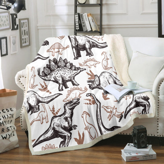 Dinosaur QN230830TT Sherpa Fleece Blanket