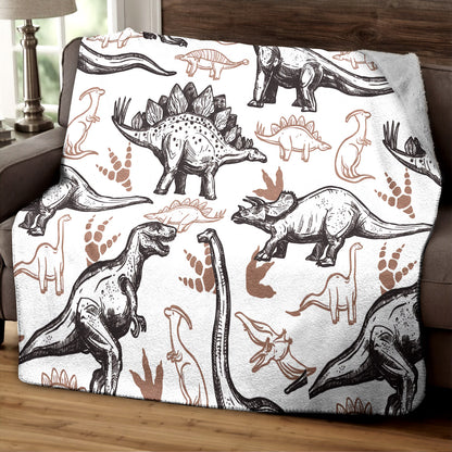 Dinosaur QN230830TT Sherpa Fleece Blanket