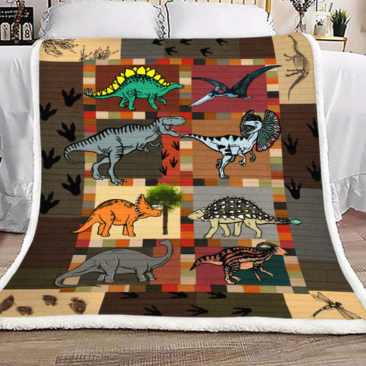 Dinosaur YH3110727F Sherpa Fleece Blanket