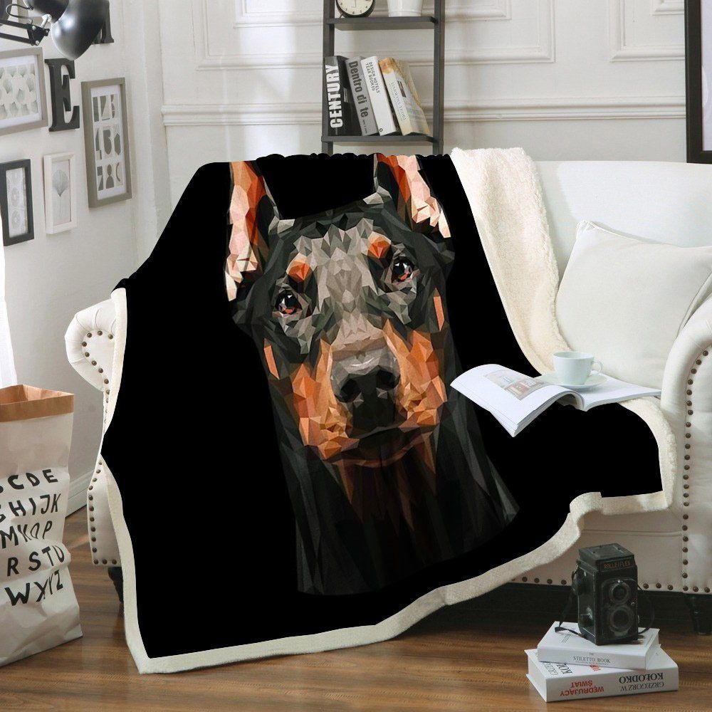 Doberman BT300839F Sherpa Fleece Blanket