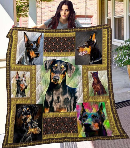 Doberman CL08110163MDQ Quilt Blanket