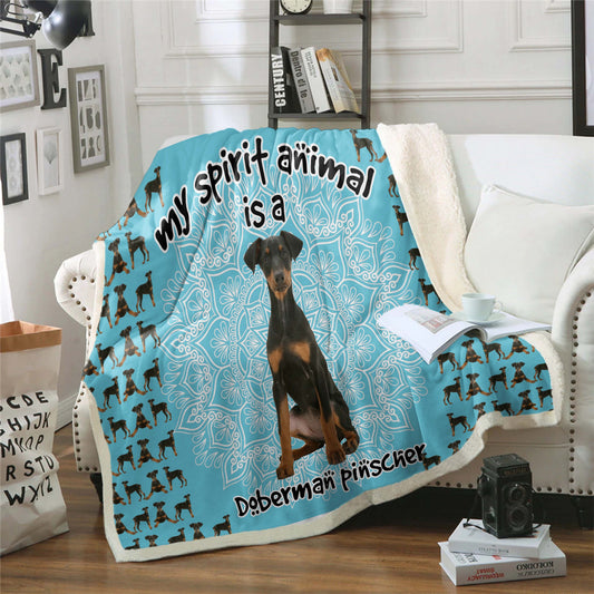 Doberman Pinscher CL05110162MDF Sherpa Fleece Blanket