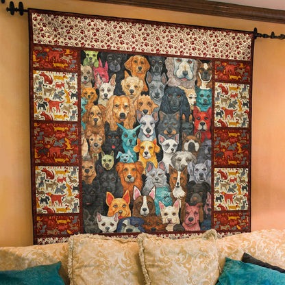 Dog CL14100177MDQ Art Quilt