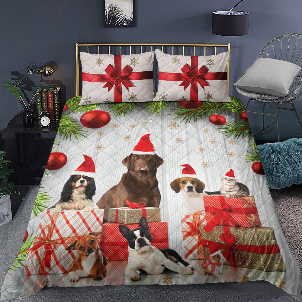 Dog Christmas Quilt Bedding Set TL210904