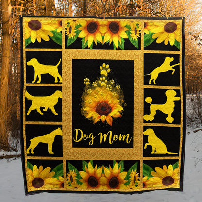 Dog Mom Sunflower CLA2910212Q Quilt Blanket