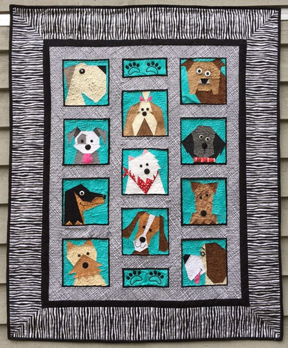 Dog Only Paper Pieced BL120612 Quilt Blanket