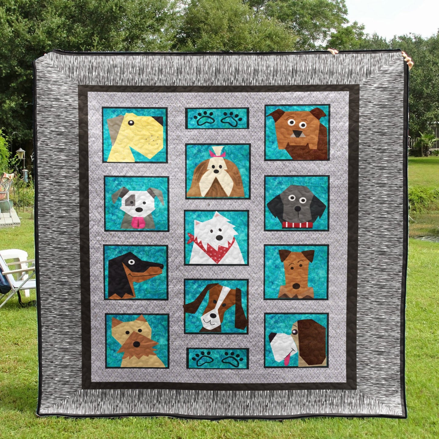 Dog Only Paper Pieced BL120612 Quilt Blanket