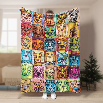 Dog BT190823F Sherpa Fleece Blanket