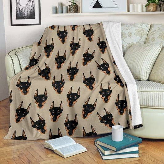 Dog Doberman CLA0810138F Sherpa Fleece Blanket