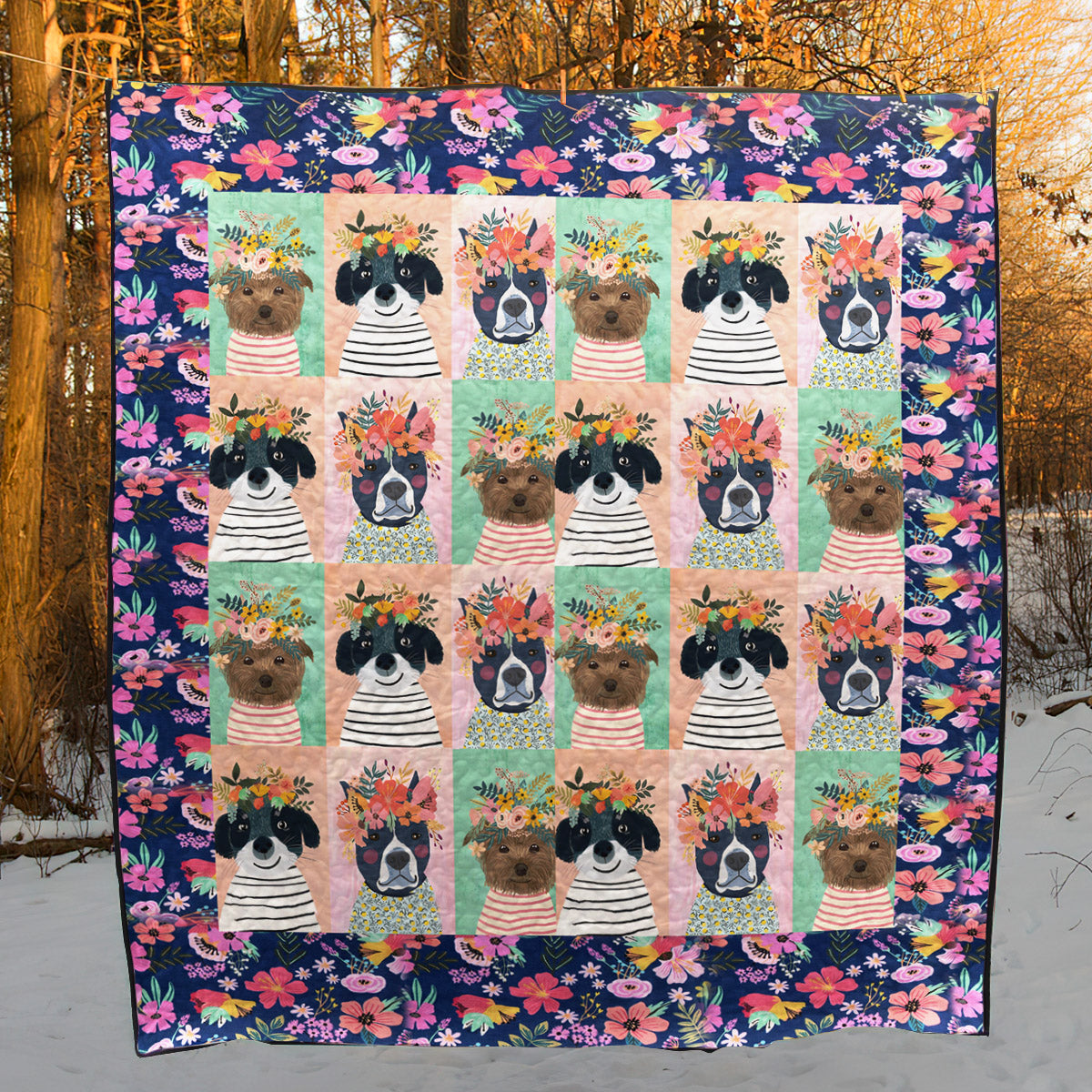 Dogs CLA0710321Q Quilt Blanket