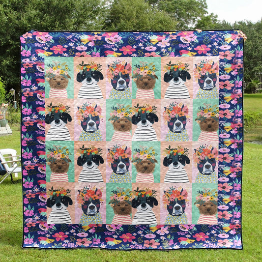 Dogs CLA0710321Q Quilt Blanket