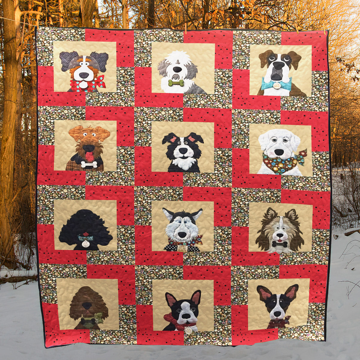 Dogs CLA2810204Q Quilt Blanket