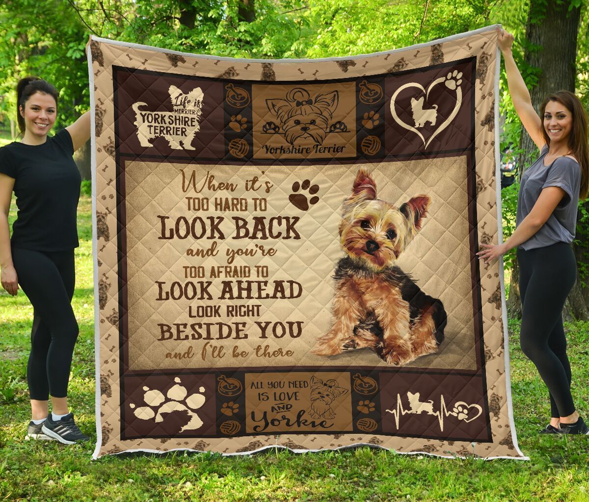 Dogs Yorkshire Beside You CL11120278MDQ Quilt Blanket