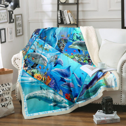 Dolphin1 CL02110488MDF Sherpa Fleece Blanket